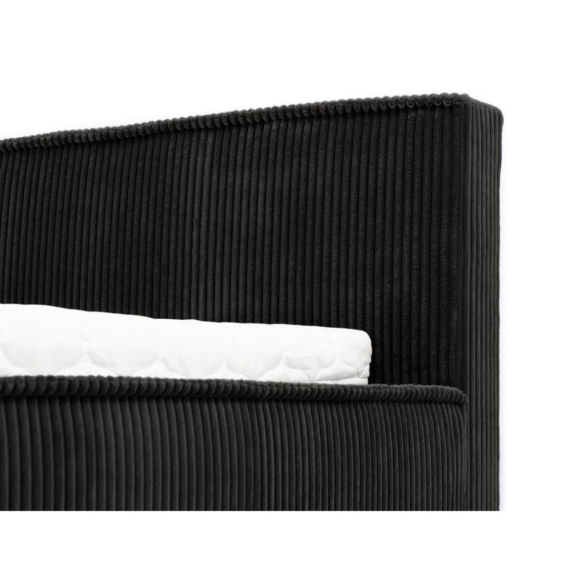 BEST MOBILIER Swan - lit coffre - 160x200 cm - sommier inclus - en velours côtelé grosses côtes