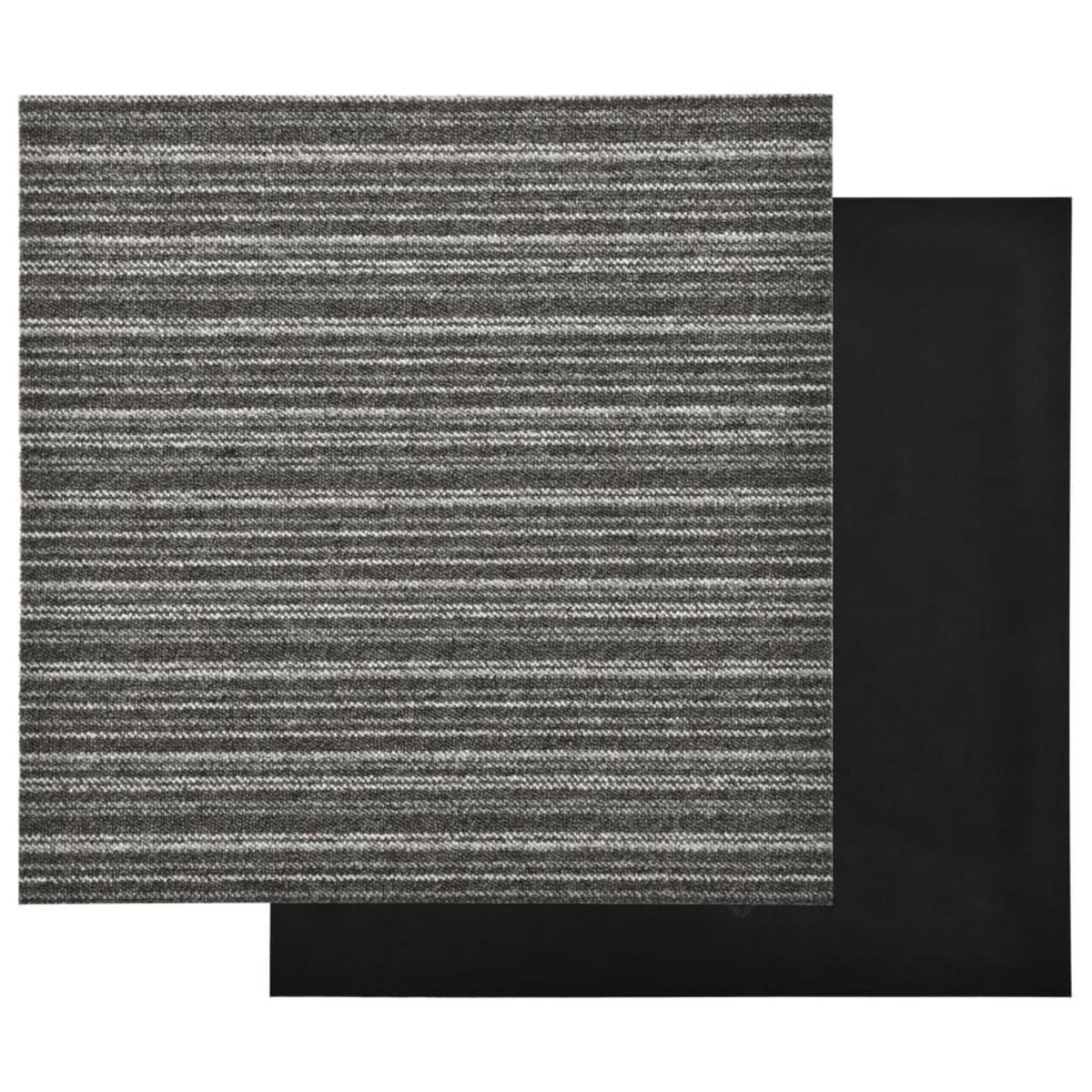 VIDAXL Dalles de tapis de sol 20 pcs 5 m^2 50x50 cm Anthracite raye