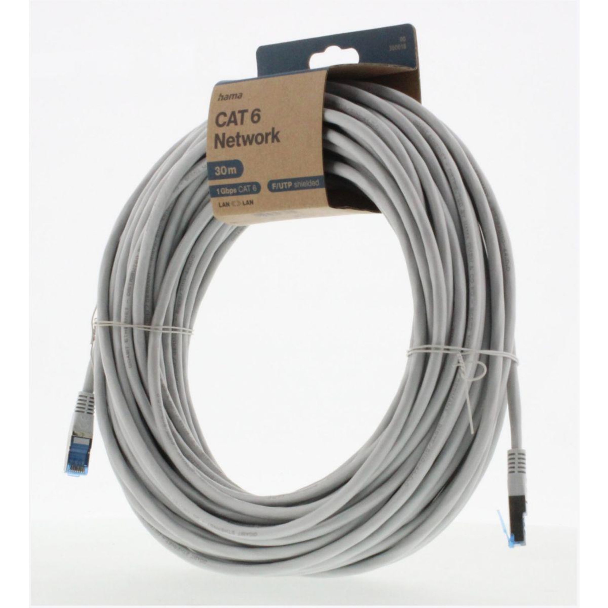 Voir la diapositive 2 : Hama Câble ethernet 30m droit cat6 gris