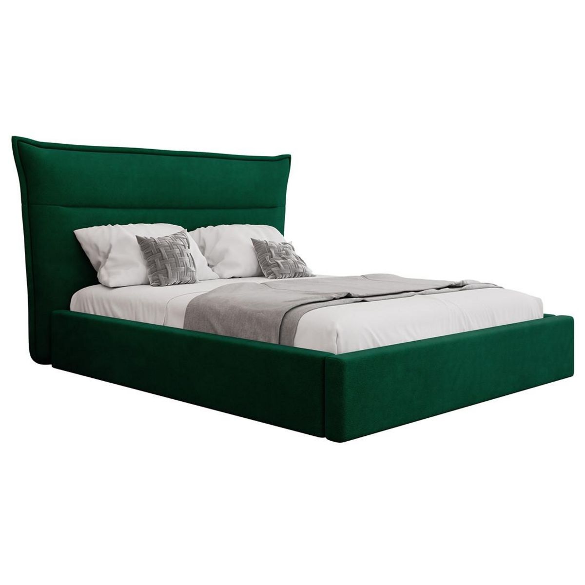 BEST MOBILIER Emy - lit coffre - 180x200 cm - en velours - sommier inclus