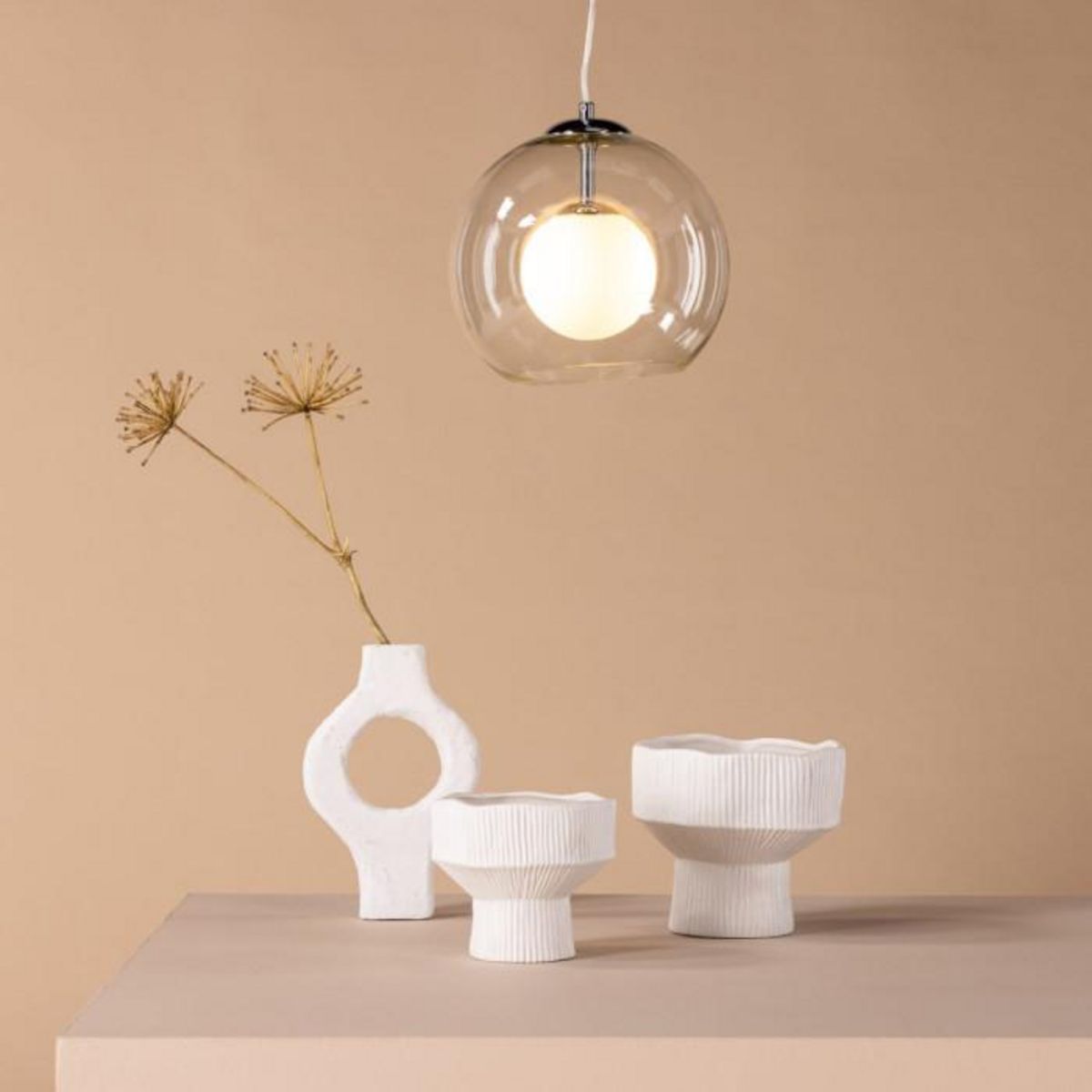 Paris Prix Lampe Suspension Design  Roche  25cm Transparent