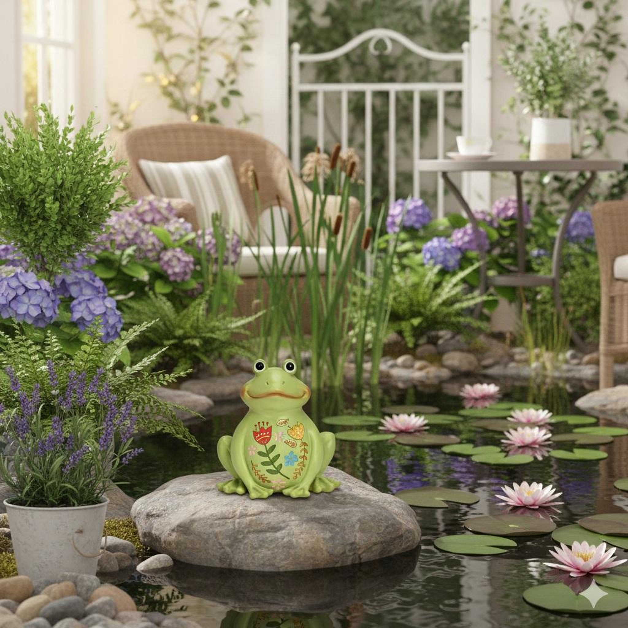 Voir la diapositive 2 : Eden Grenouille de decoration de jardin