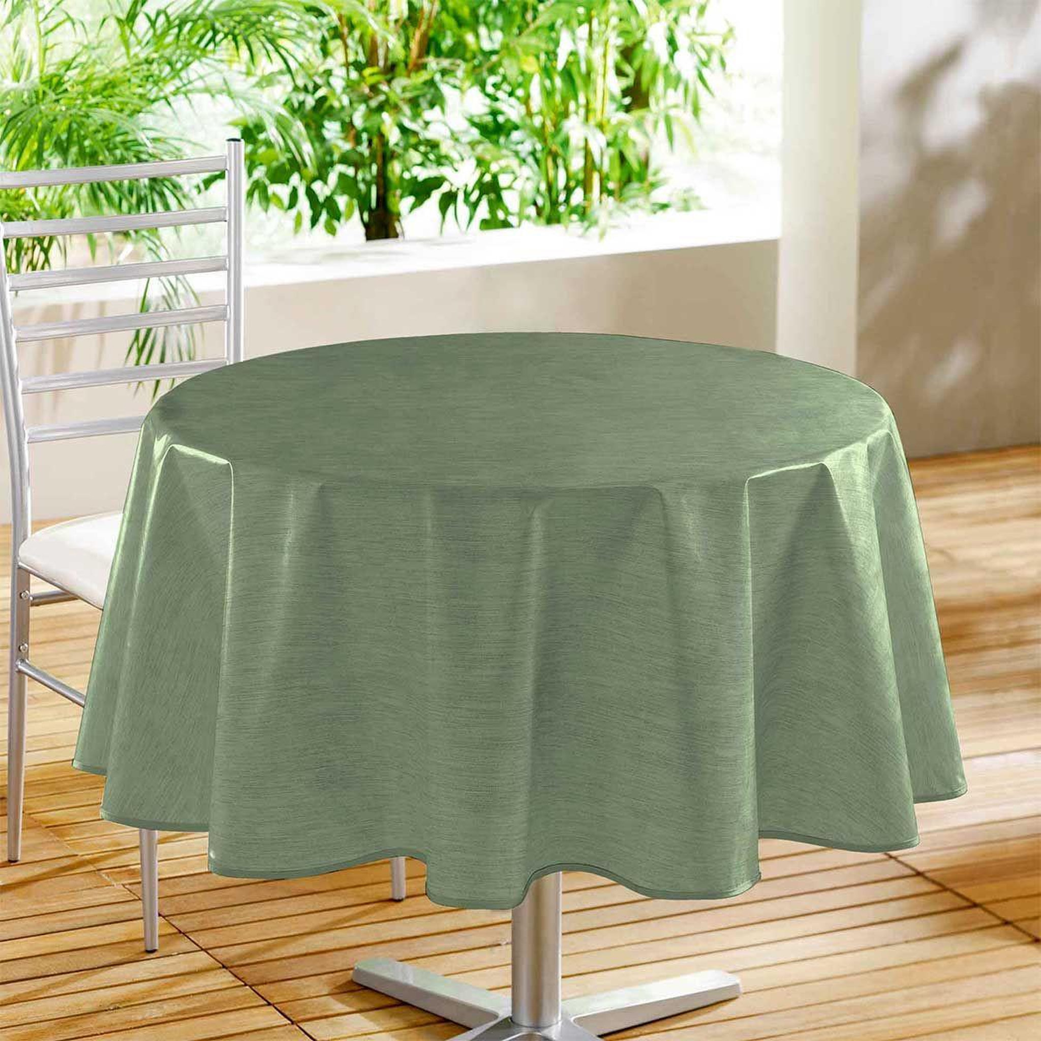 Voir la diapositive 1 : Douceur d'Intérieur Nappe ronde toile cirée  declino  160cm kaki