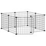 Voir la diapositive 4 : VIDAXL Cage animaux de compagnie a 8 panneaux et porte Noir 35x35 cm