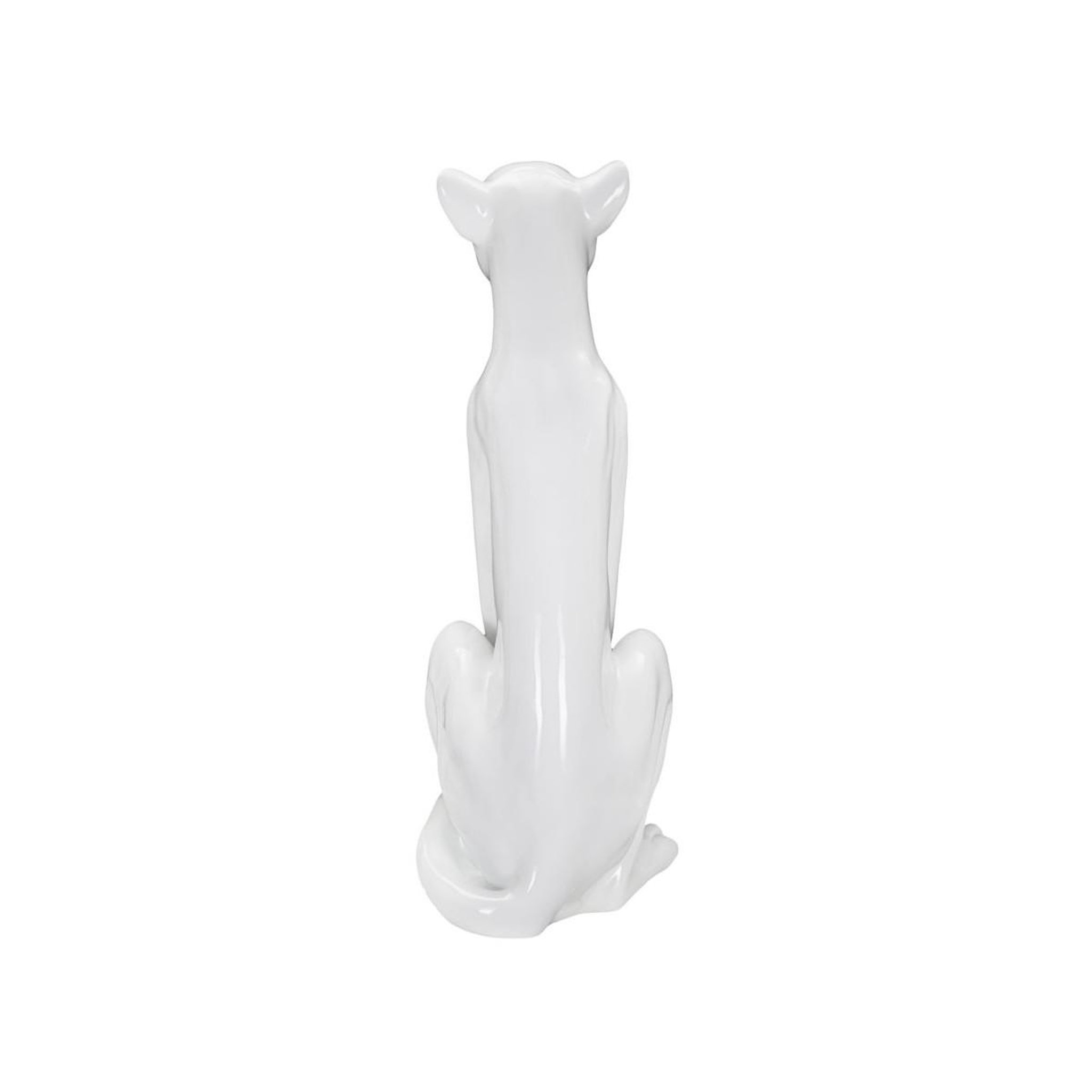 Voir la diapositive 3 : Paris Prix Statue déco en résine  léopard assis  74cm blanc