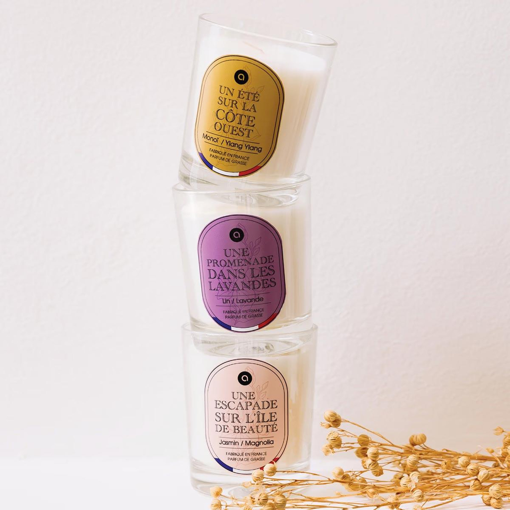 Voir la diapositive 2 : ATMOSPHERA Bougie parfumée en verre  nibi  180g jasmin & magnolia