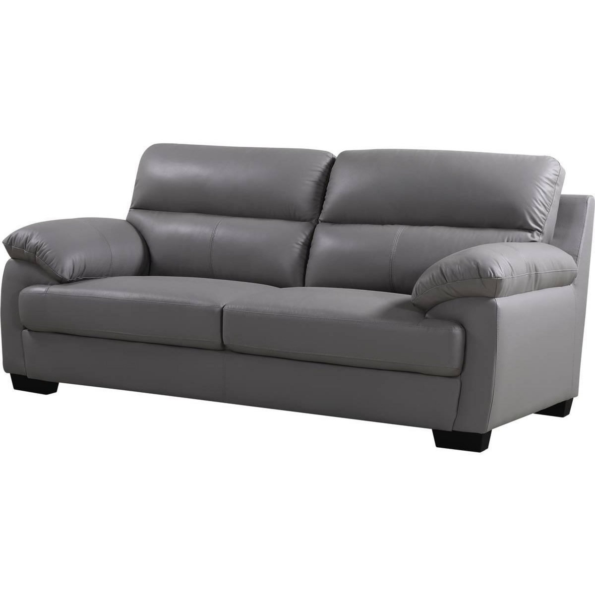 Habitat et Jardin Canapé cuir et PVC  Cardiff  - 205 x 92 x 93 cm - 3 places - Gris clair