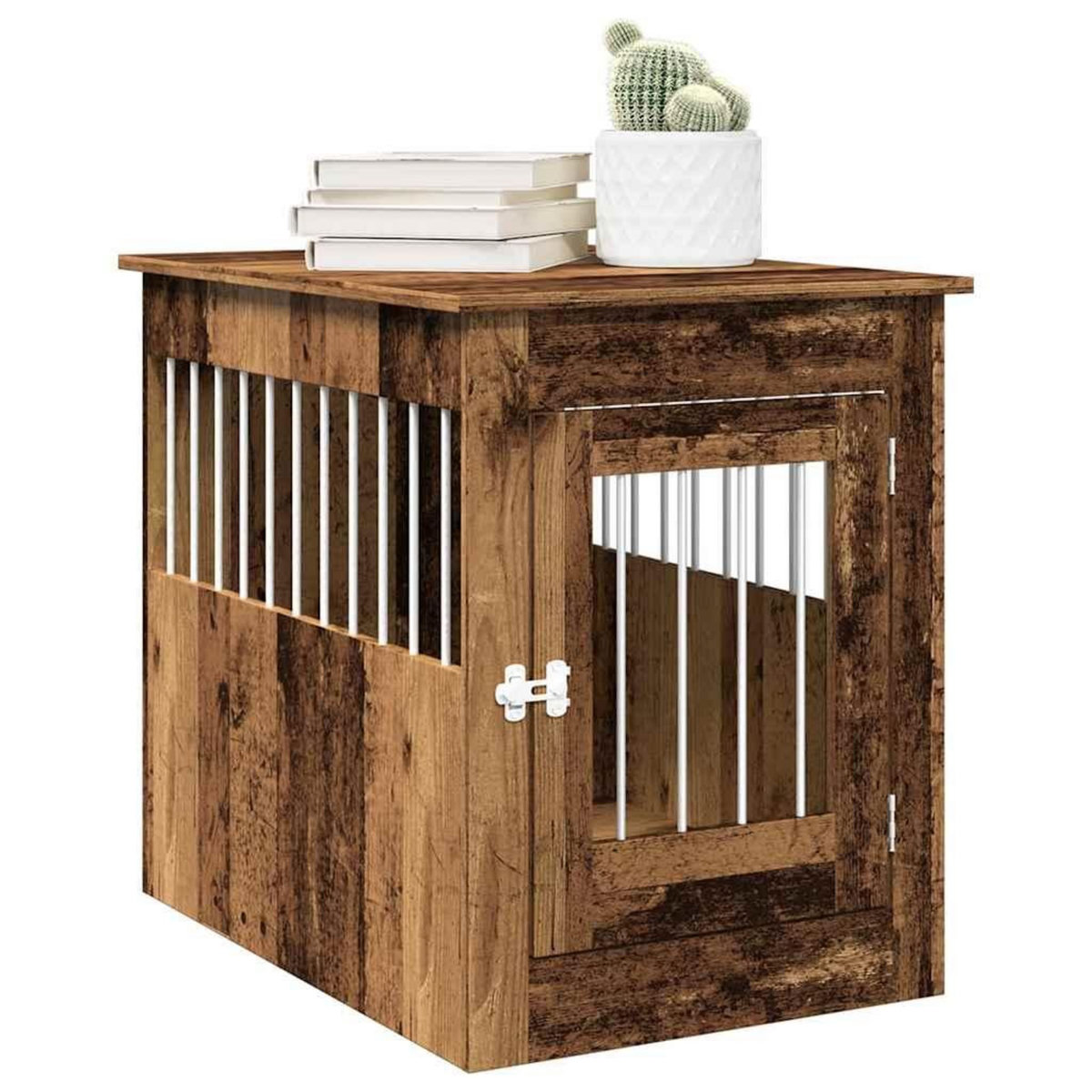 VIDAXL Meuble de cage chiens vieux bois 55x80x68 cm bois d'ingenierie