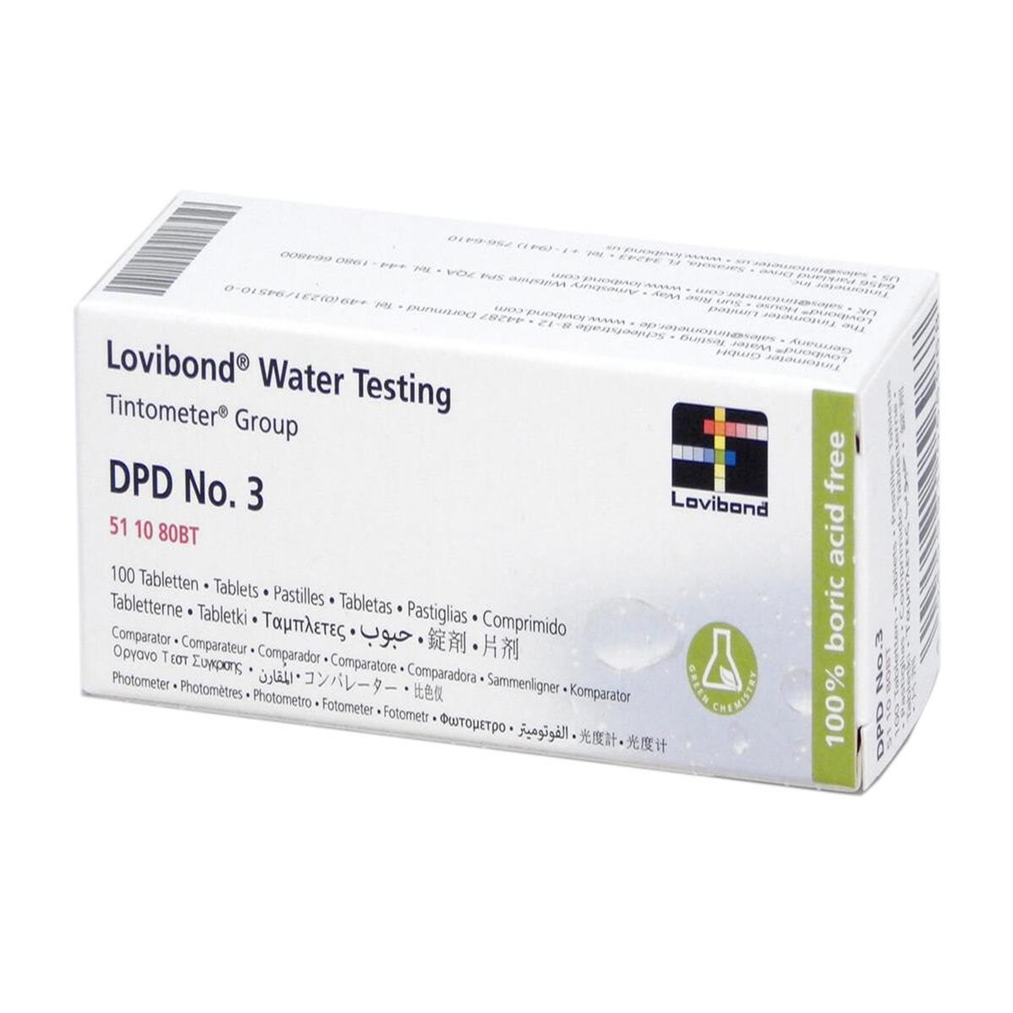 Lovibond Réactif DPD3 (100 pastilles) testeur électronique Scuba - Lovibond