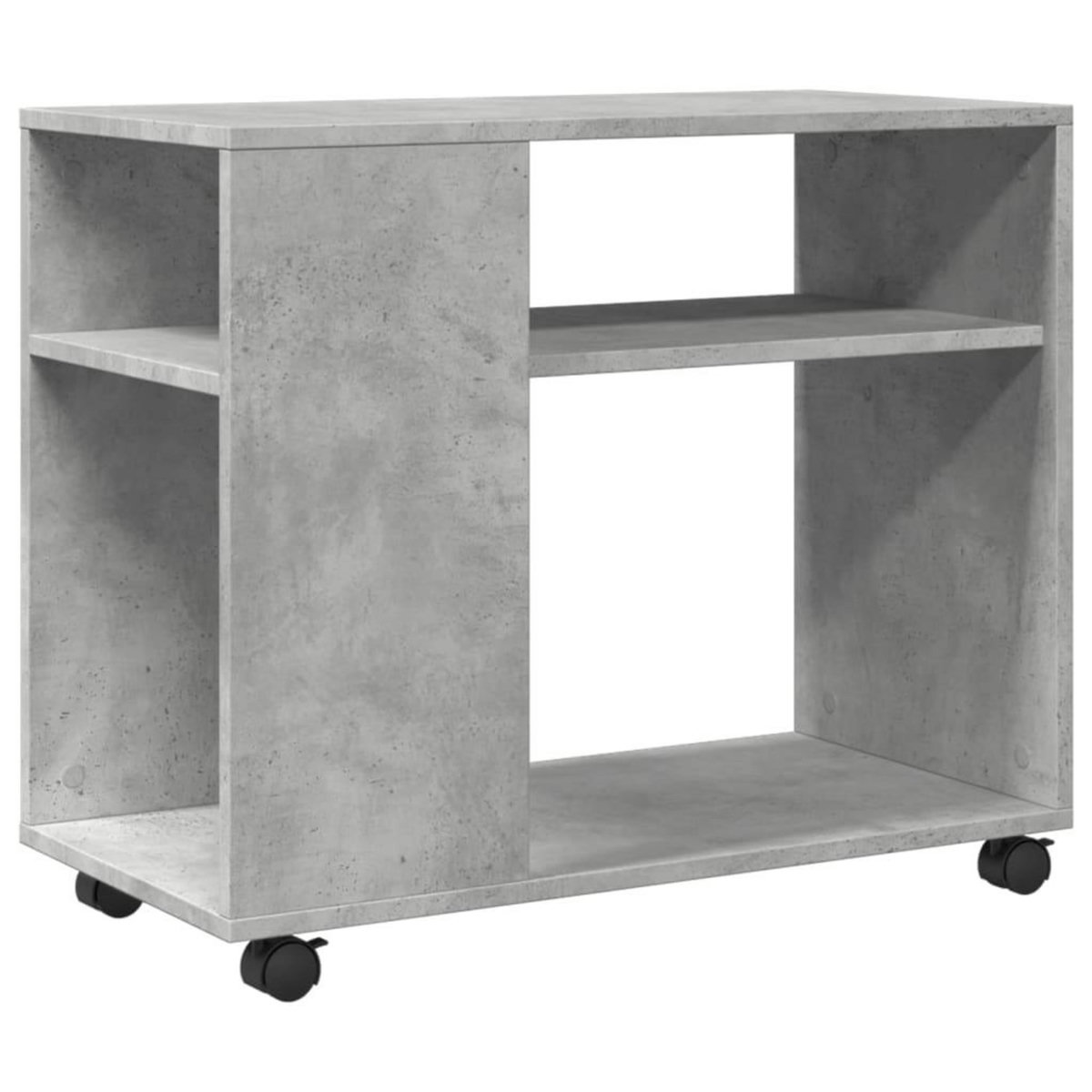 VIDAXL Table d'appoint avec roues gris beton bois d'ingenierie