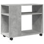 Voir la diapositive 2 : VIDAXL Table d'appoint avec roues gris beton bois d'ingenierie