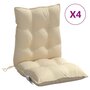 Voir la diapositive 2 : VIDAXL Coussins de chaise a dossier bas lot de 4 beige tissu oxford