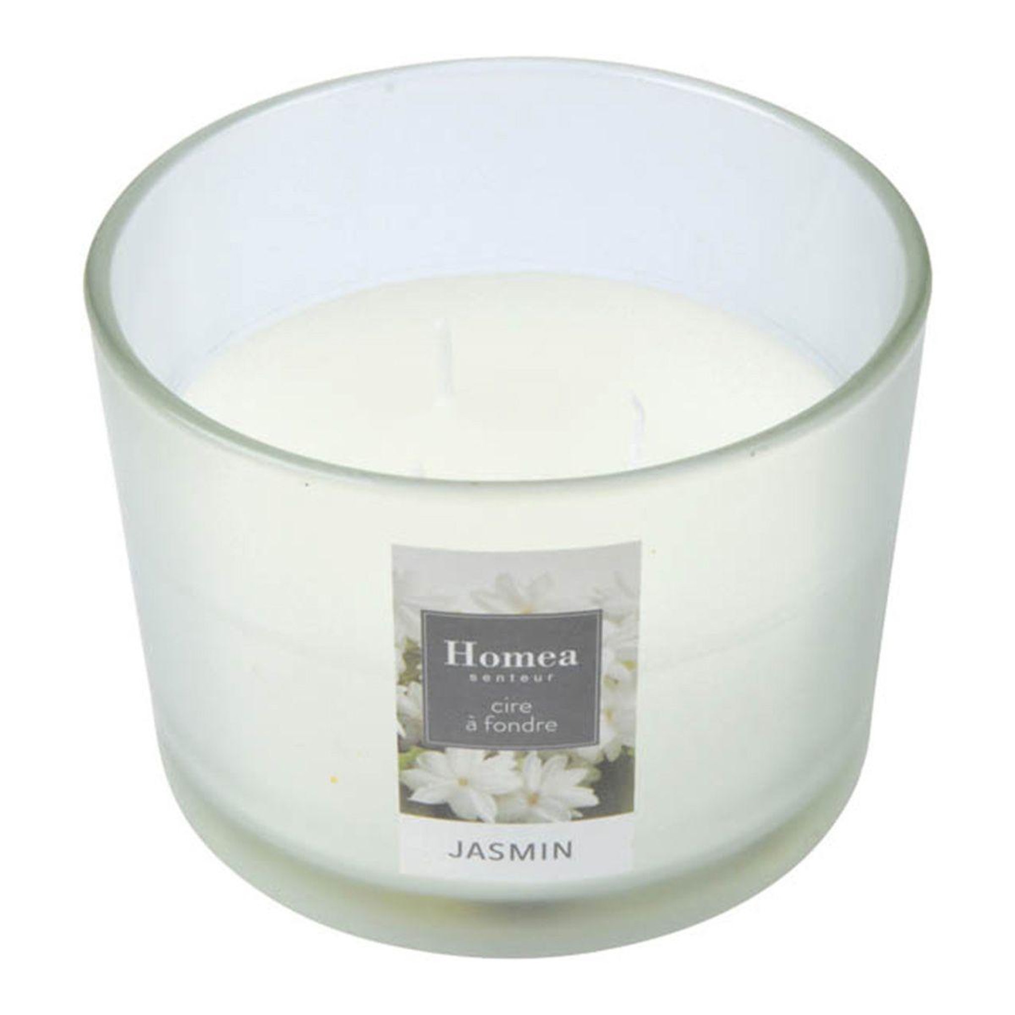 HOMEA Bougie verrine parfumée  essentiel ii  11cm jasmin