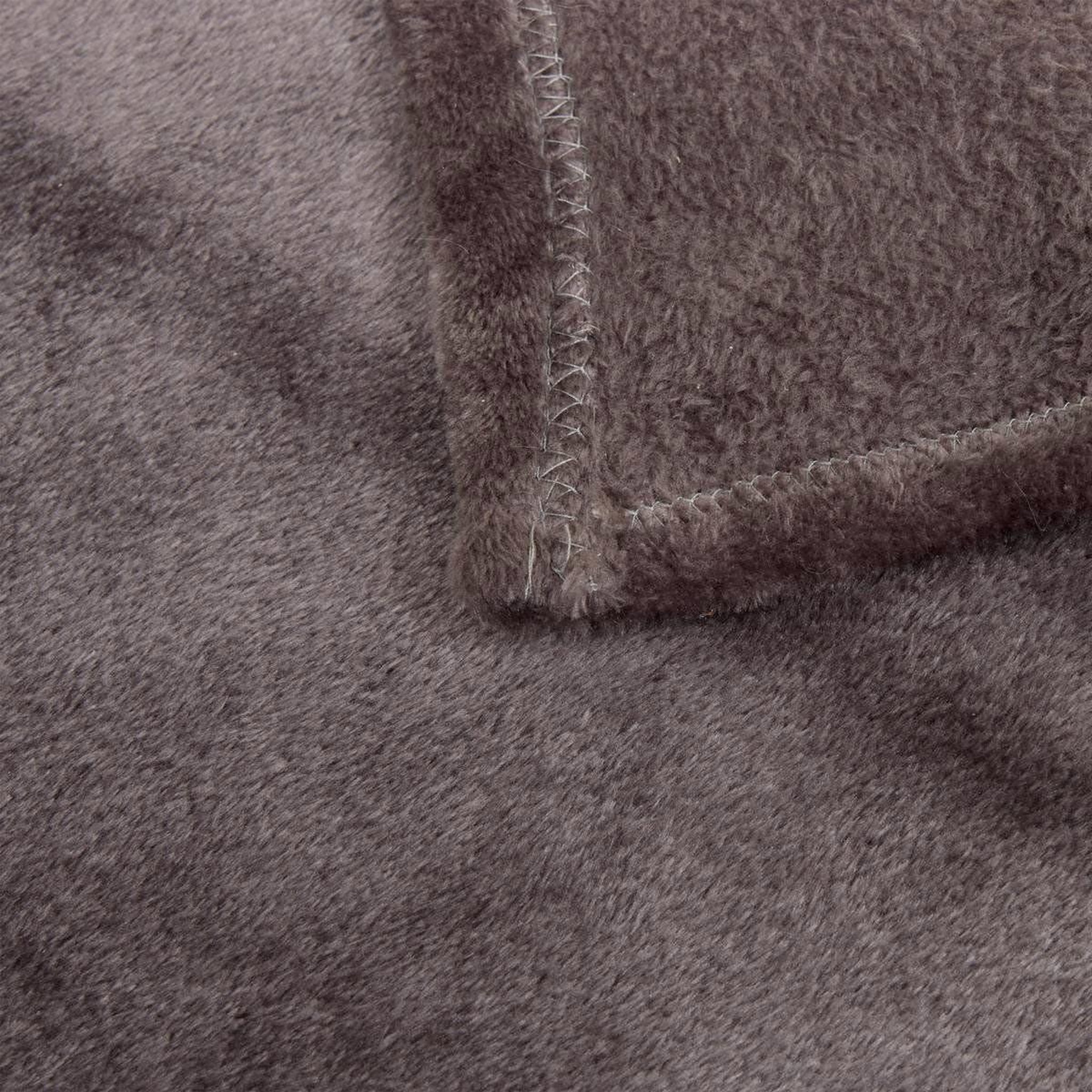 Voir la diapositive 3 : ATMOSPHERA Plaid en flanelle uni  ollis  240x260cm gris foncé