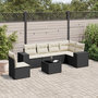 Voir la diapositive 1 : VIDAXL Salon de jardin 7 pcs avec coussins noir resine tressee