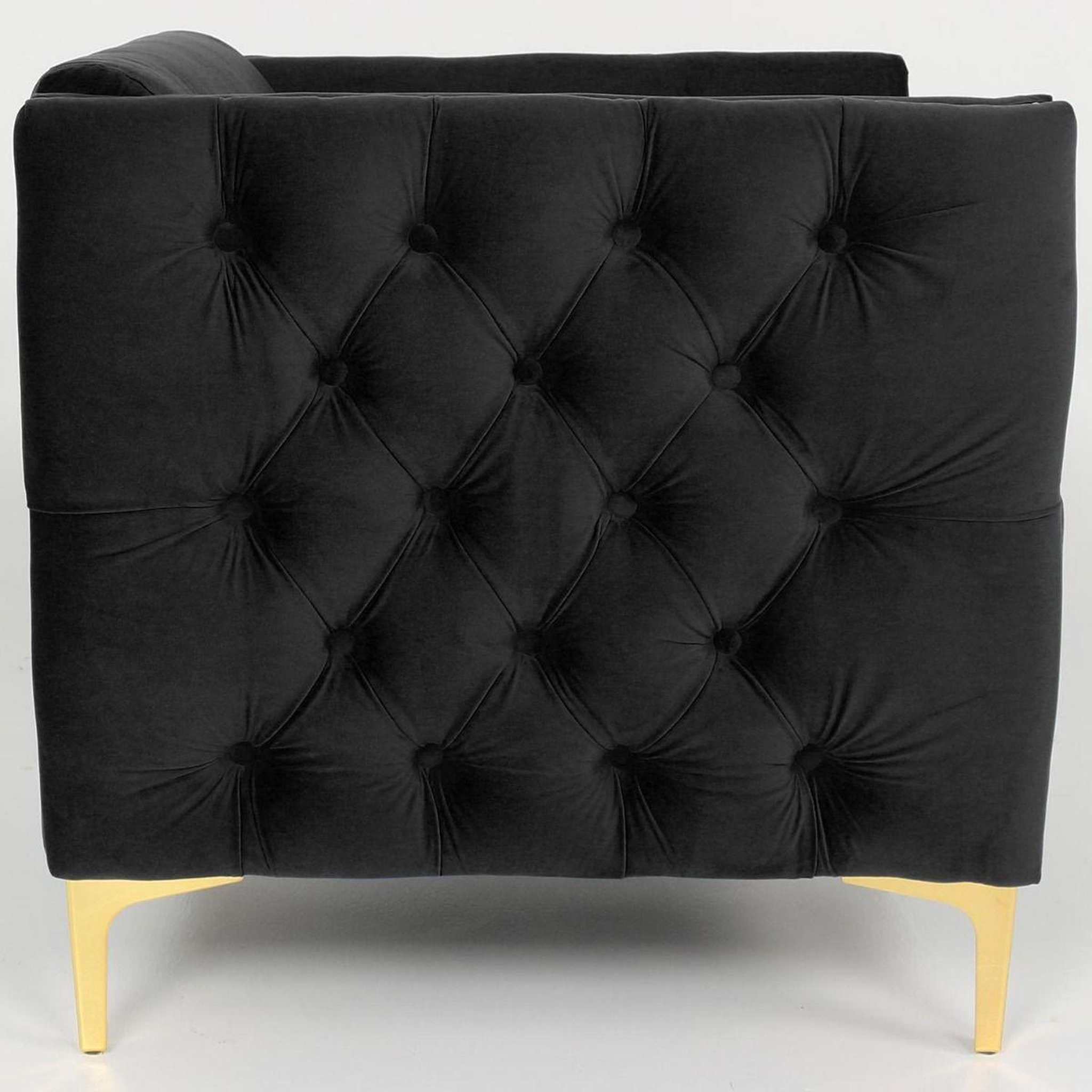 Voir la diapositive 4 : Paris Prix Fauteuil design en velours  suez  83cm noir