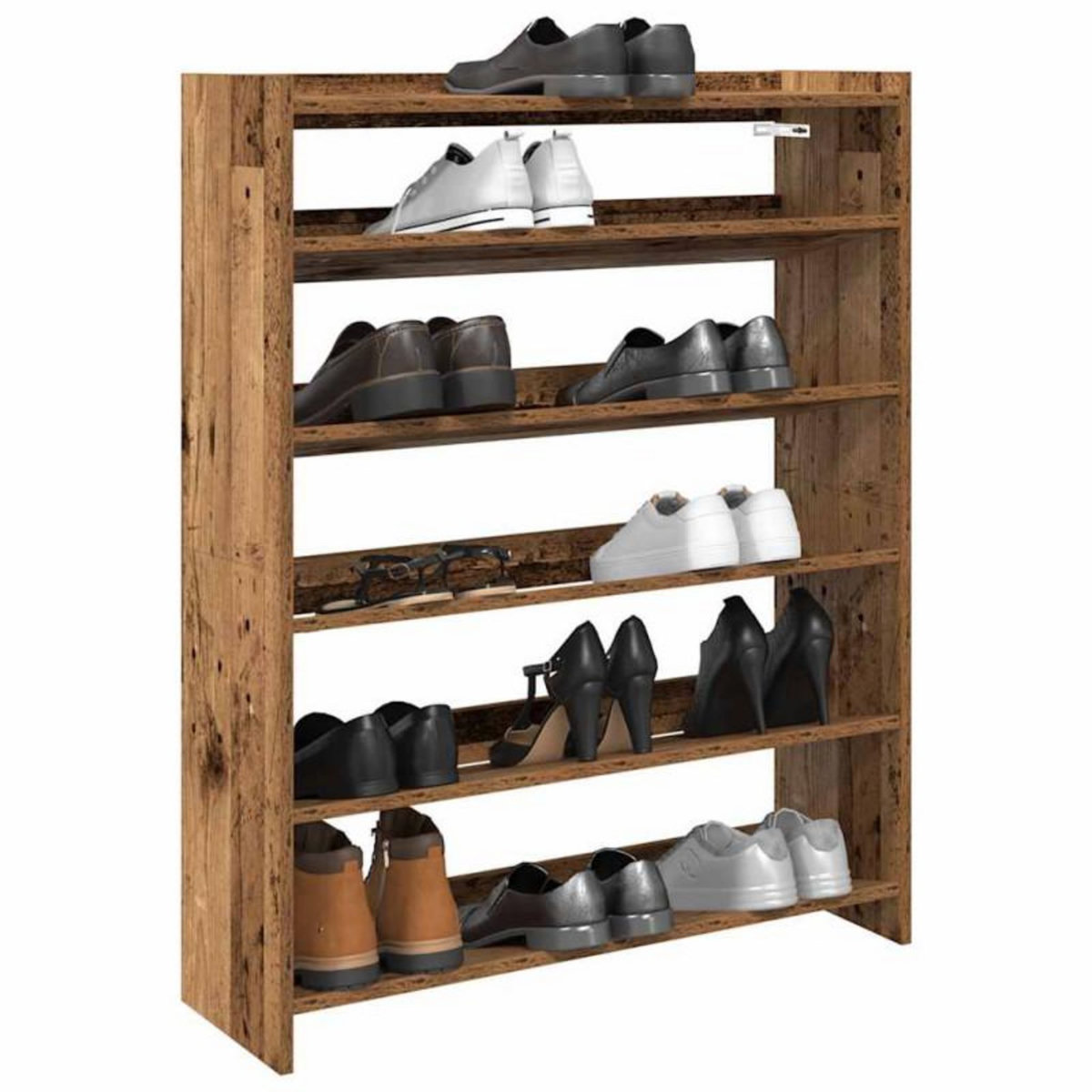 VIDAXL Étagère à chaussures vieux bois 80x25x100 cm bois d ingénierie
