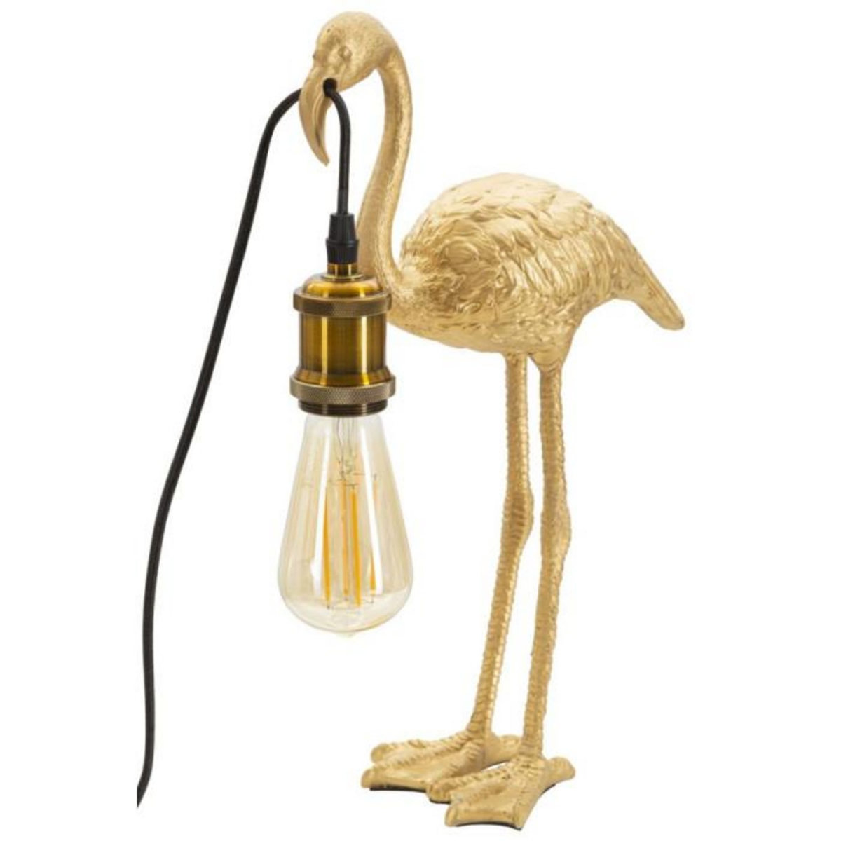 Paris Prix Lampe à Poser en Résine  Flamant Rose  39cm Or