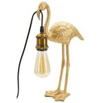 Paris Prix Lampe à Poser en Résine  Flamant Rose  39cm Or