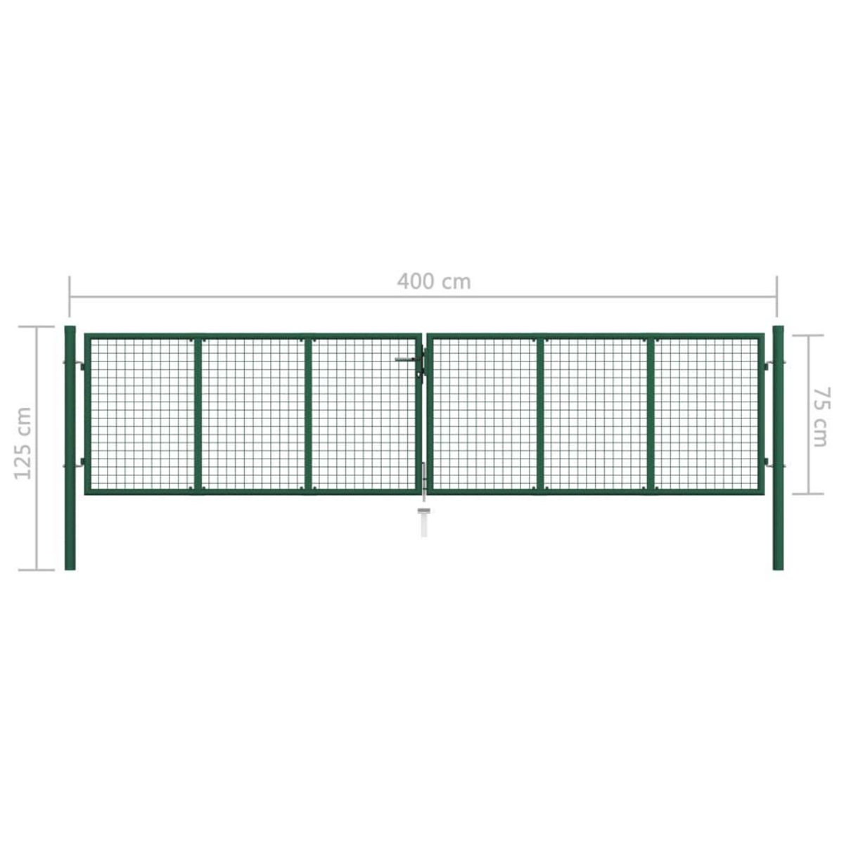VIDAXL Portail en treillis de jardin acier 390x75 cm vert