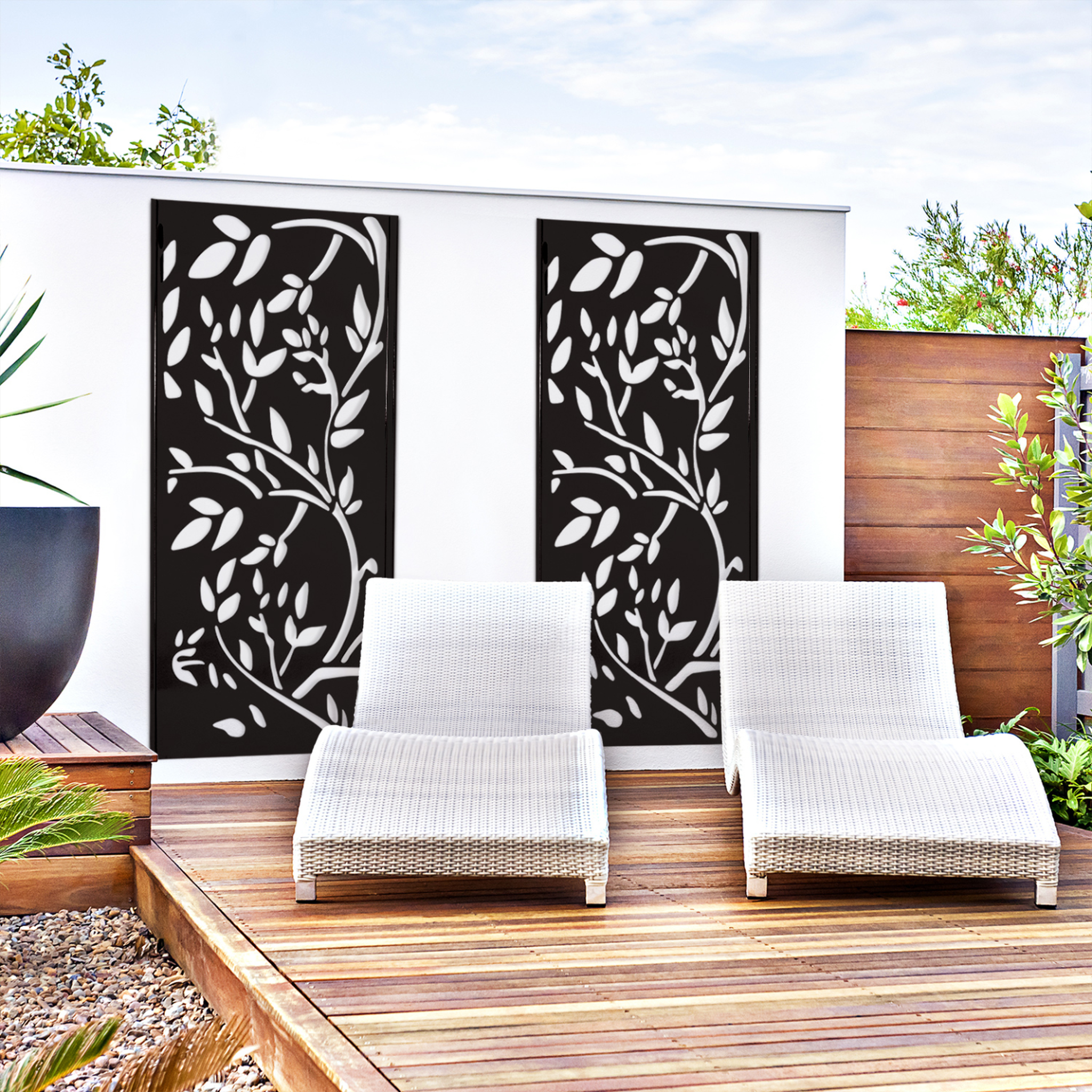 Voir la diapositive 5 : ID MARKET Panneau décoratif universel 150 x 50 cm lis noir mat