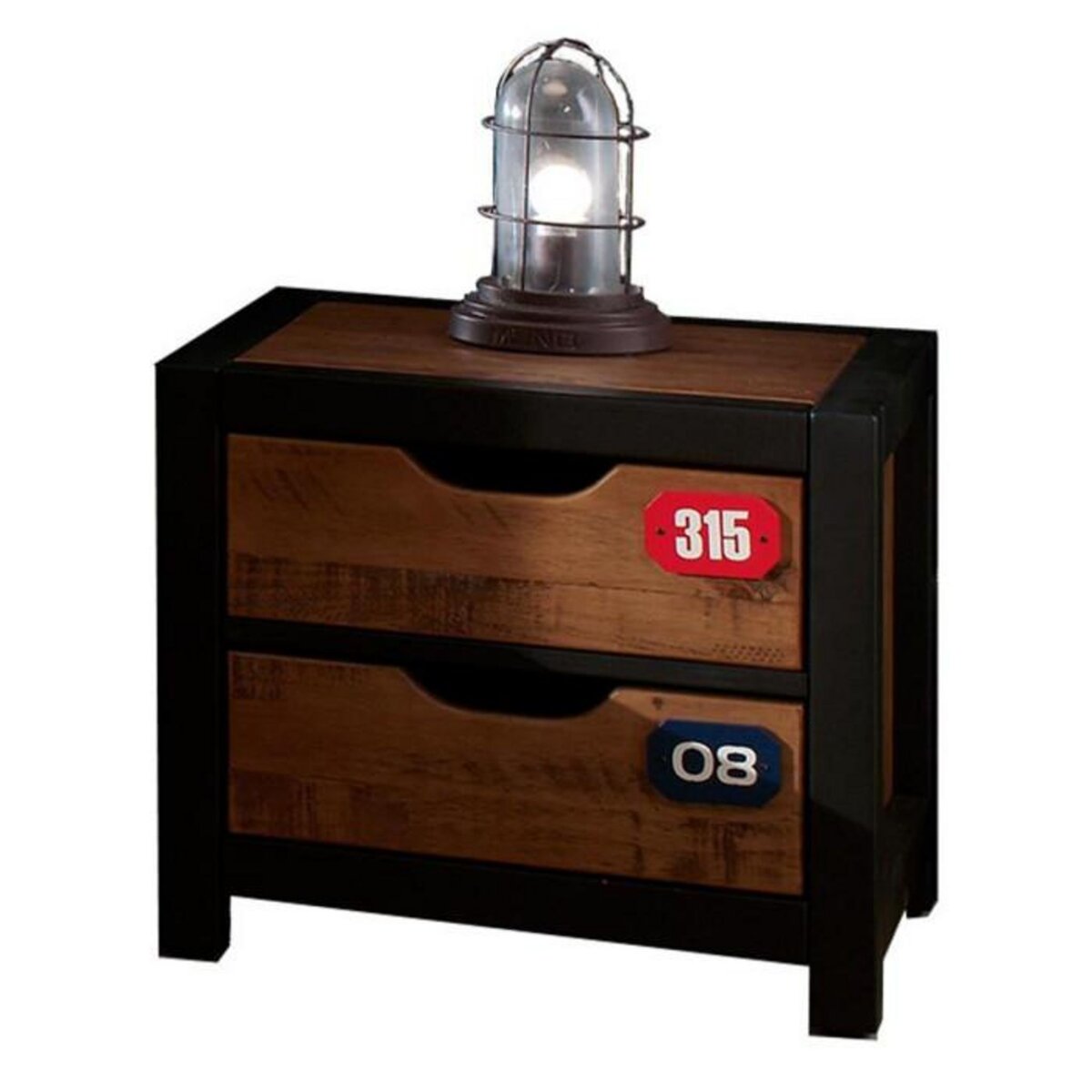 Paris Prix Table de Chevet Enfant  Alex  50cm Marron & Noir