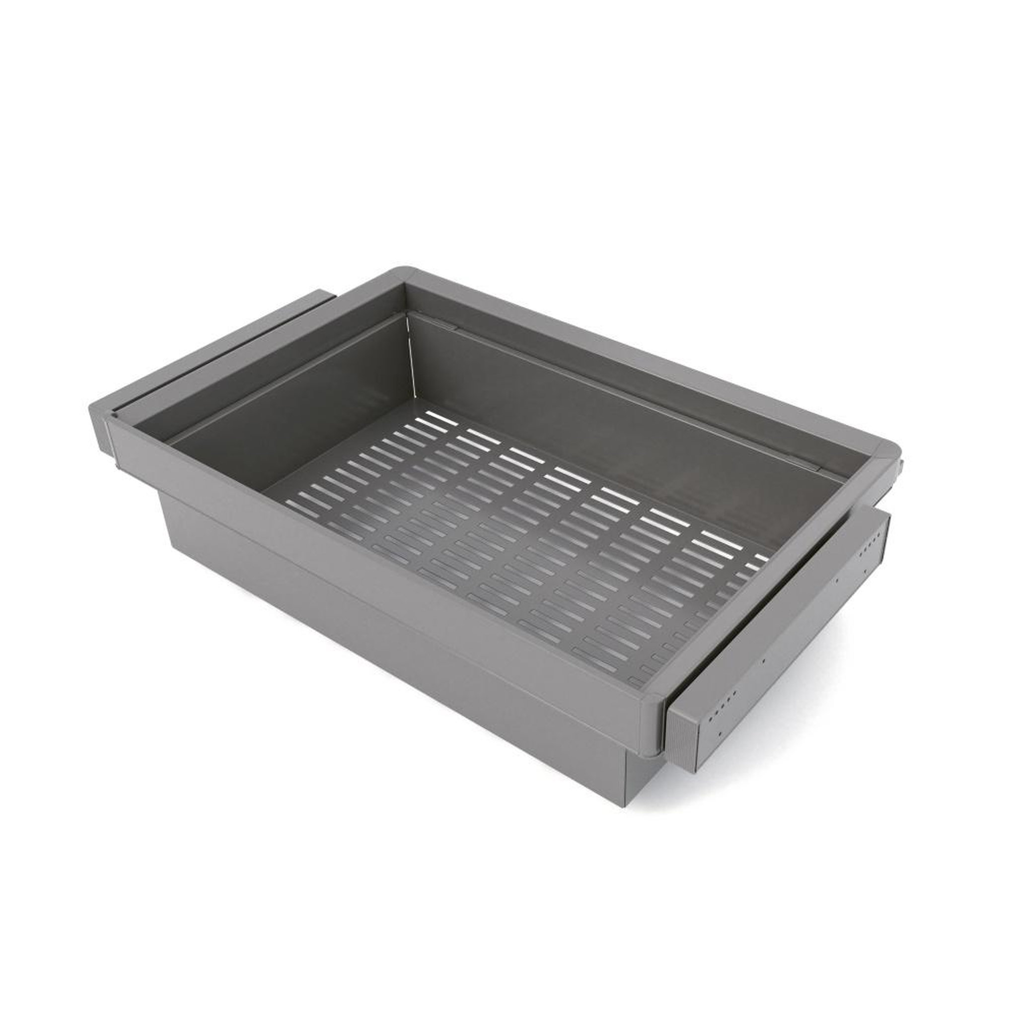 EMUCA SRL Kit panier métallique et rack ajustable Quartz pour armoires -  glissières extension totale et à fermeture douce -  Module 80cm -  Finition Titane