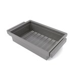 EMUCA SRL Kit panier métallique et rack ajustable Quartz pour armoires -  glissières extension totale et à fermeture douce -  Module 80cm -  Finition Titane