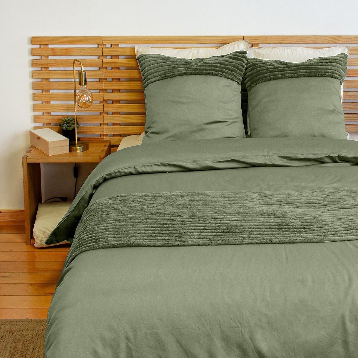 Home collection Parure housse de couette microfibre et velour