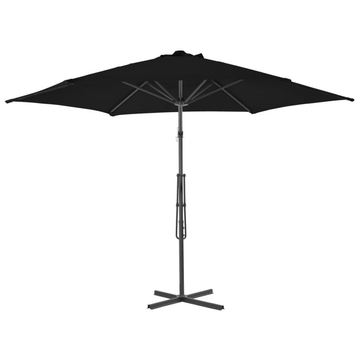 VIDAXL Parasol de jardin avec mat en acier noir 300x230 cm