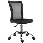VINSETTO Vinsetto Chaise de bureau ergonomique hauteur réglable piètement chromé pivotant 360° revêtement maille noir