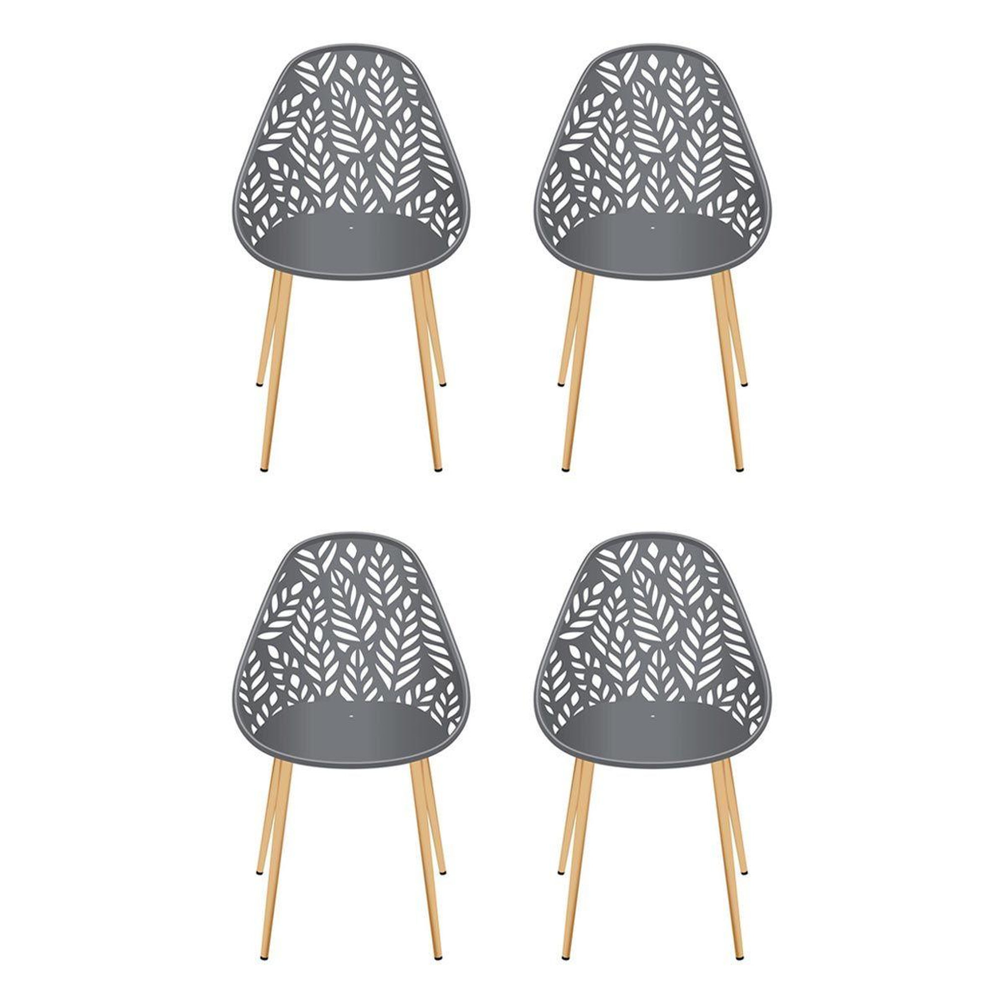 The Home Deco Factory Lot de 4 chaises de jardin  lucena  83cm gris