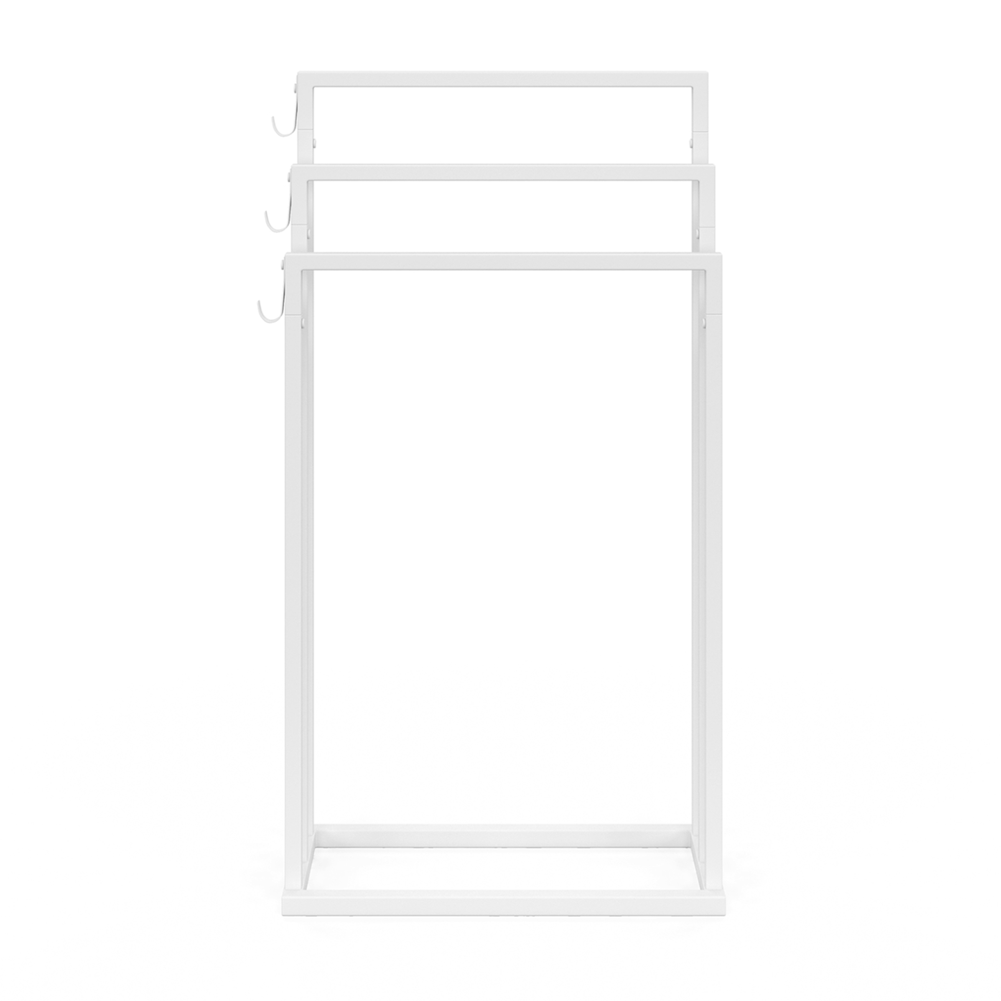 Voir la diapositive 3 : ID MARKET Porte-serviettes sur pied 3 niveaux dallas métal blanc design industriel