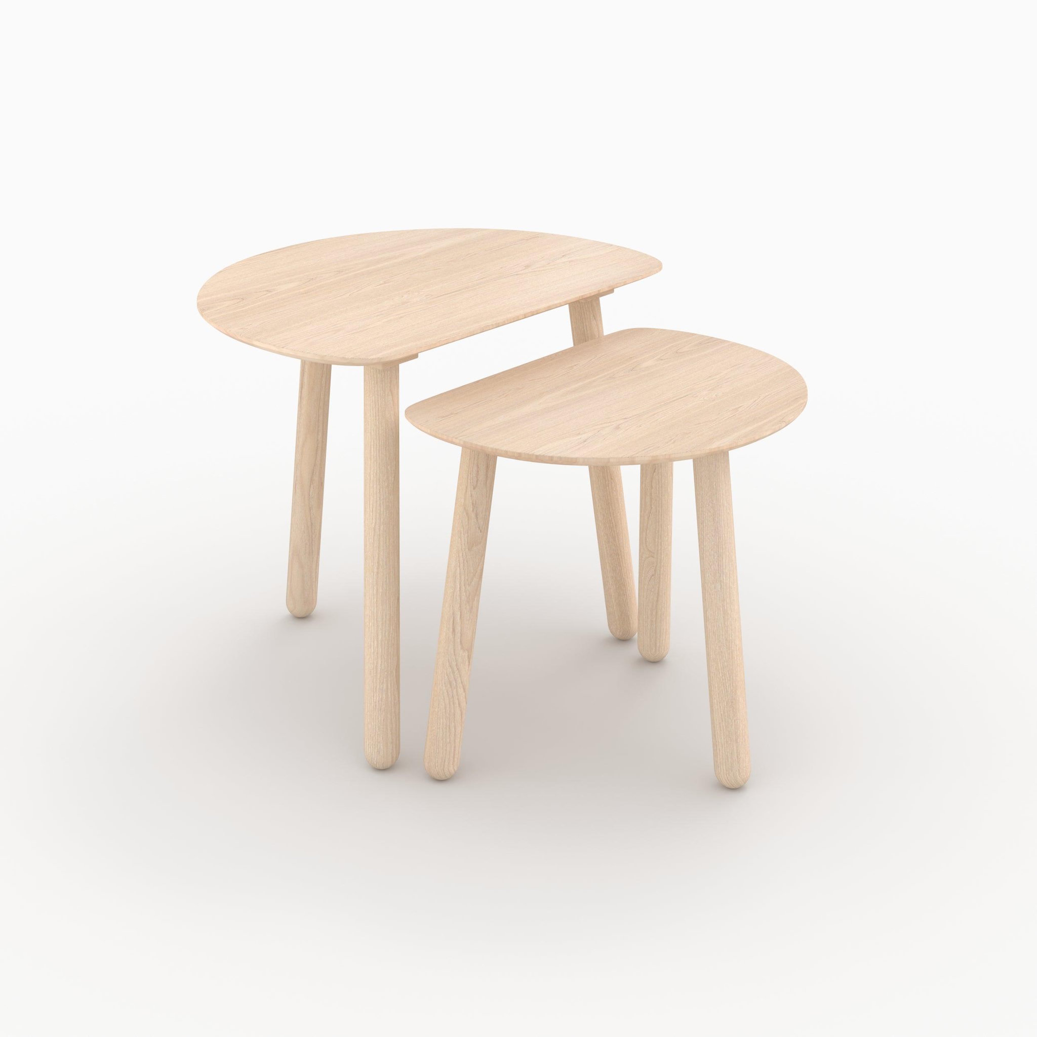 MAISON PAVANE Tables gigognes en bois de frêne effet blanchi-montaine