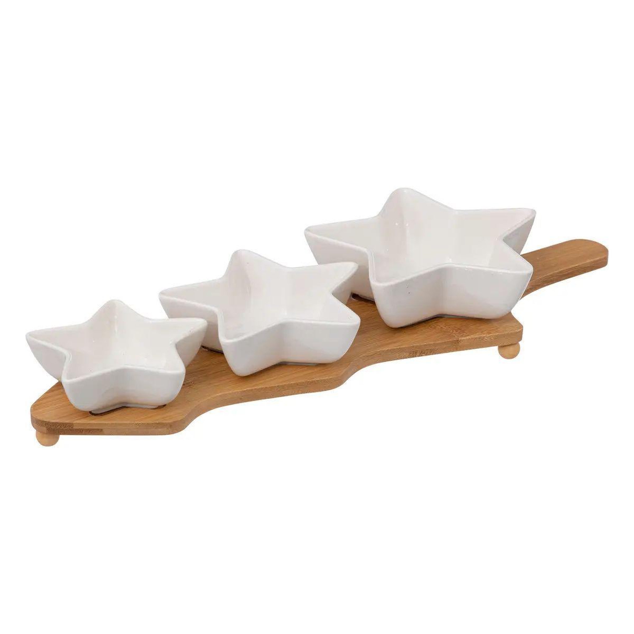 ATMOSPHERA Service apéritif 4 pièces  étoile  42cm blanc