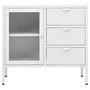 Voir la diapositive 3 : VIDAXL Buffet Blanc 75x35x70 cm Acier et verre trempe