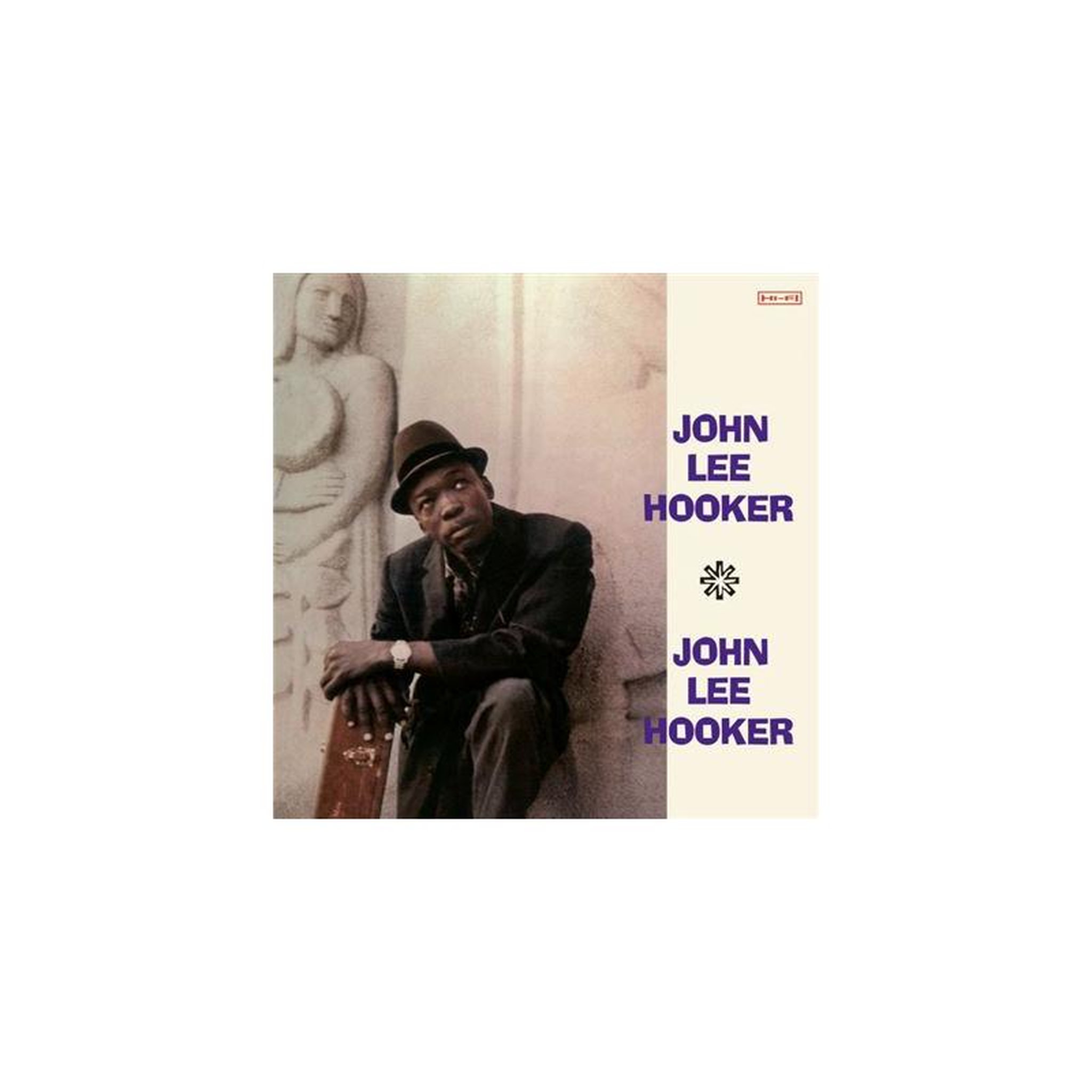 Vinyle album the galaxy de john lee hooker, illustration de pochette avec lettrage bleu john lee