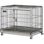 Voir la diapositive 5 : PAWHUT Cage pour Chien Pliable, Plateau Amovible, Roues avec Freins, Toit Ouvrant Verrouillable, Porte de Nourrissage, Niche Chien Interieur pour Petits et Moyens Chiens, 60,5x45,5x54,5cm, Noir