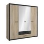 Voir la diapositive 1 : Armoire 4 portes 2 tiroirs L198 x P56,6 x H203 cm KANSAS