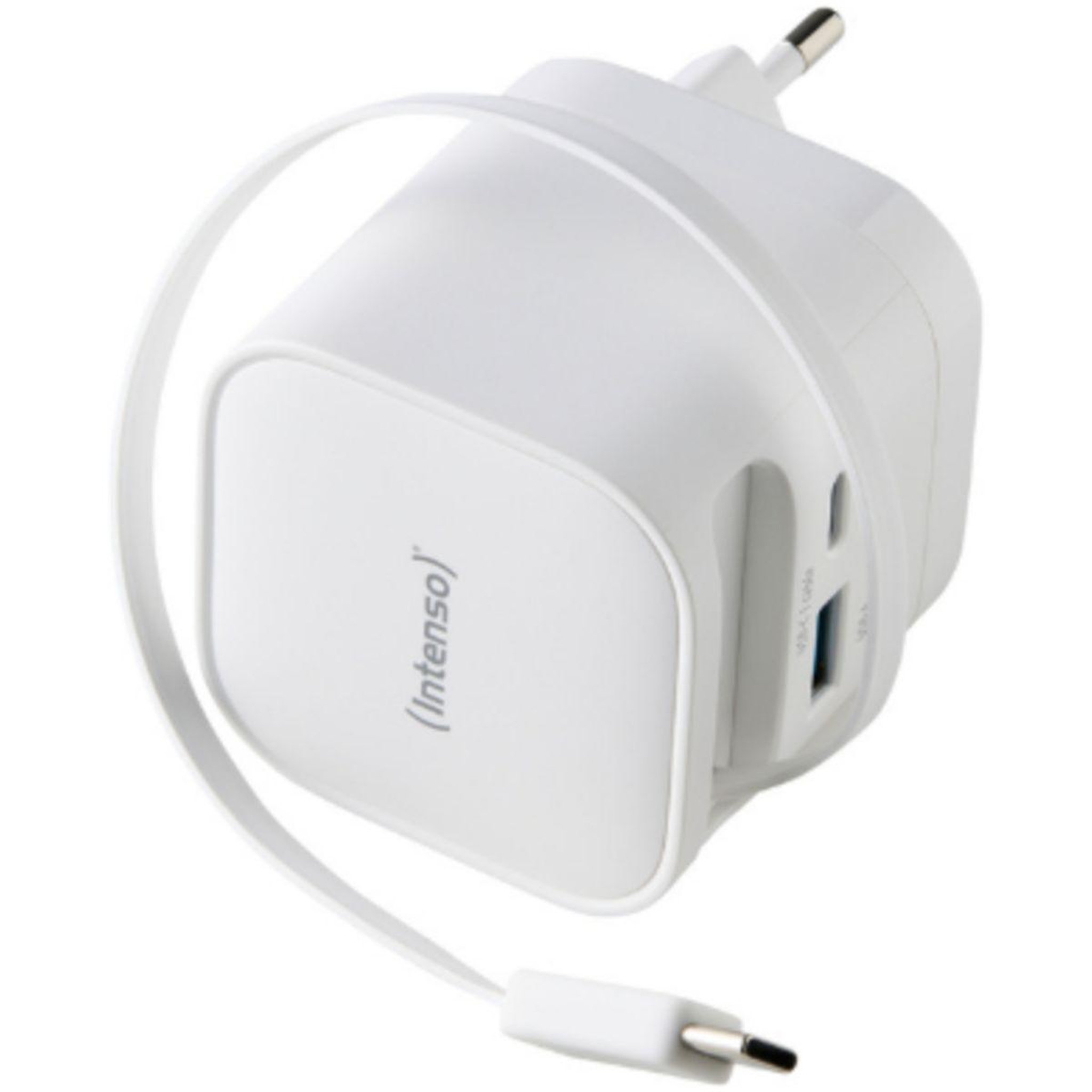 Intenso Chargeur secteur 65w cable usb-c + port usb-c/usb-a blanc