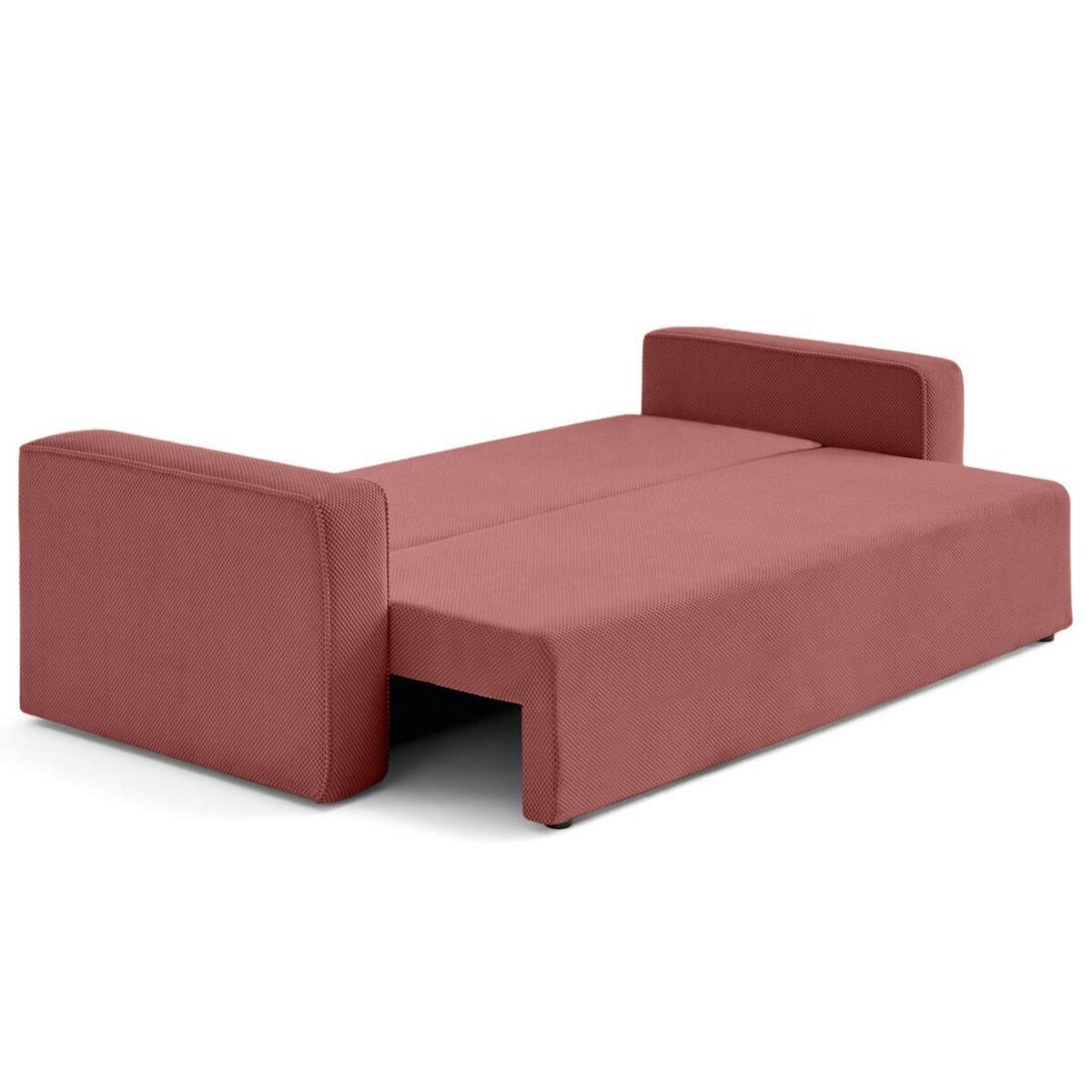BEST MOBILIER Topaze - canapé droit 3 places convertible avec coffre en velours texturé