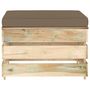 Voir la diapositive 2 : VIDAXL Pouf sectionnel avec coussin vert bois impregne