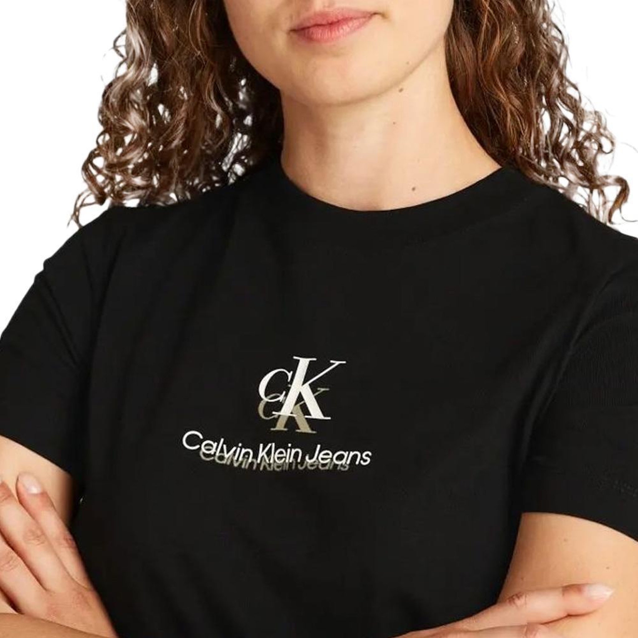 Voir la diapositive 3 : CALVIN KLEIN JEANS T-Shirt Noir Femme Calvin Klein Jeans Shadow Graphic