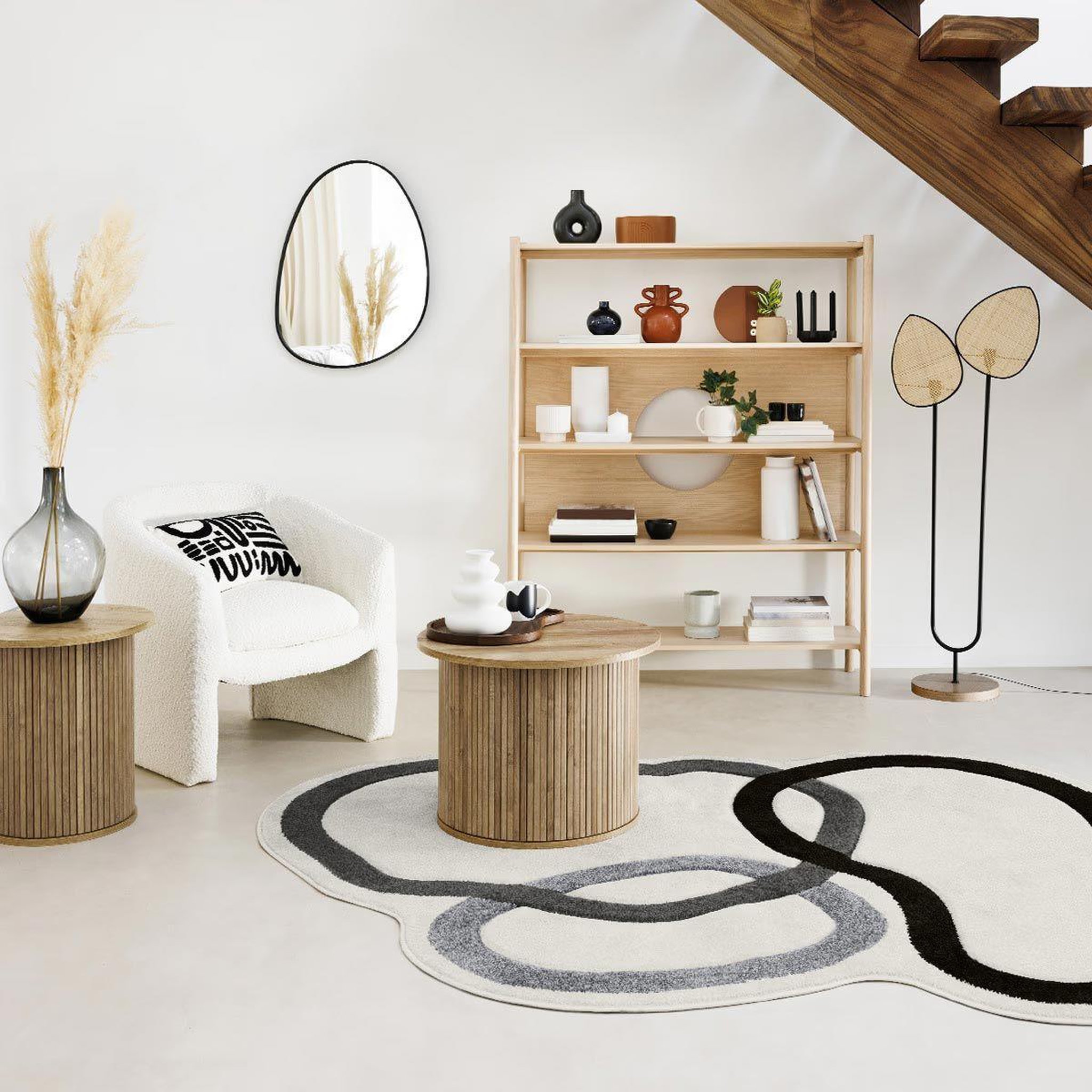 Voir la diapositive 5 : ATMOSPHERA Lampadaire en métal  olme  143cm beige