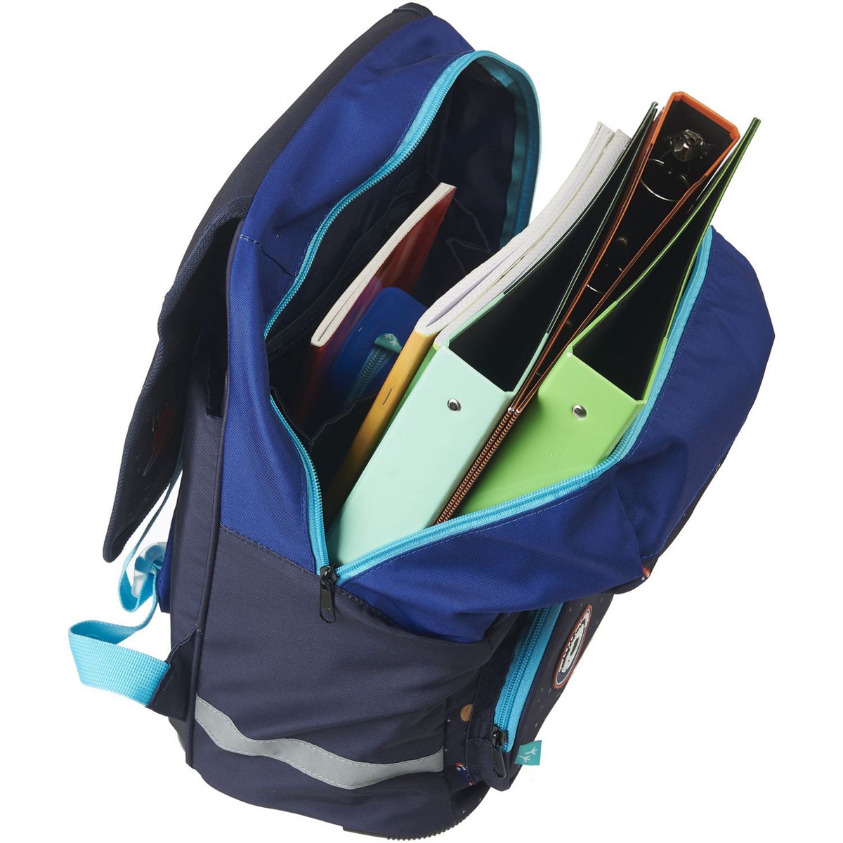 AUCHAN Sac à dos à roulettes bleu ESPACE