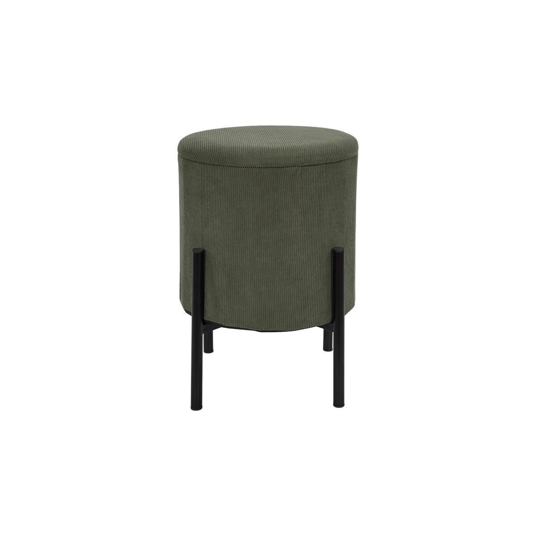 Voir la diapositive 2 : The Home Deco Factory Pouf de Rangement Côtelé  Jules  41cm Vert