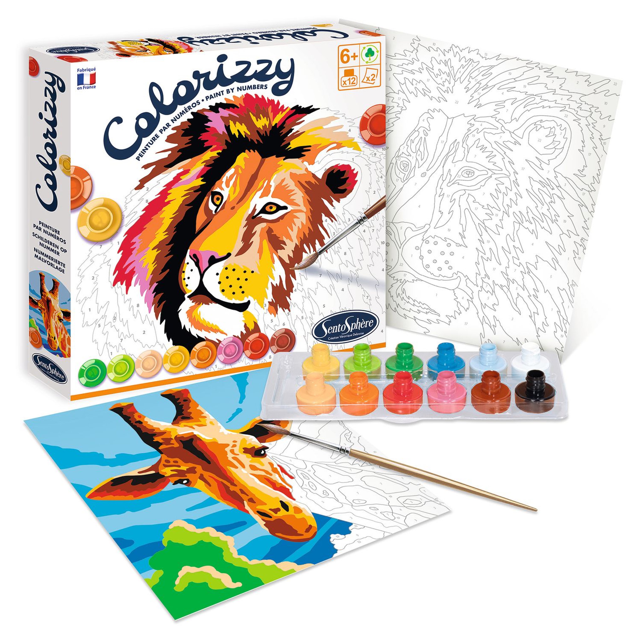 Voir la diapositive 2 : Sentosphère Coffret peinture Colorizzy - Savane