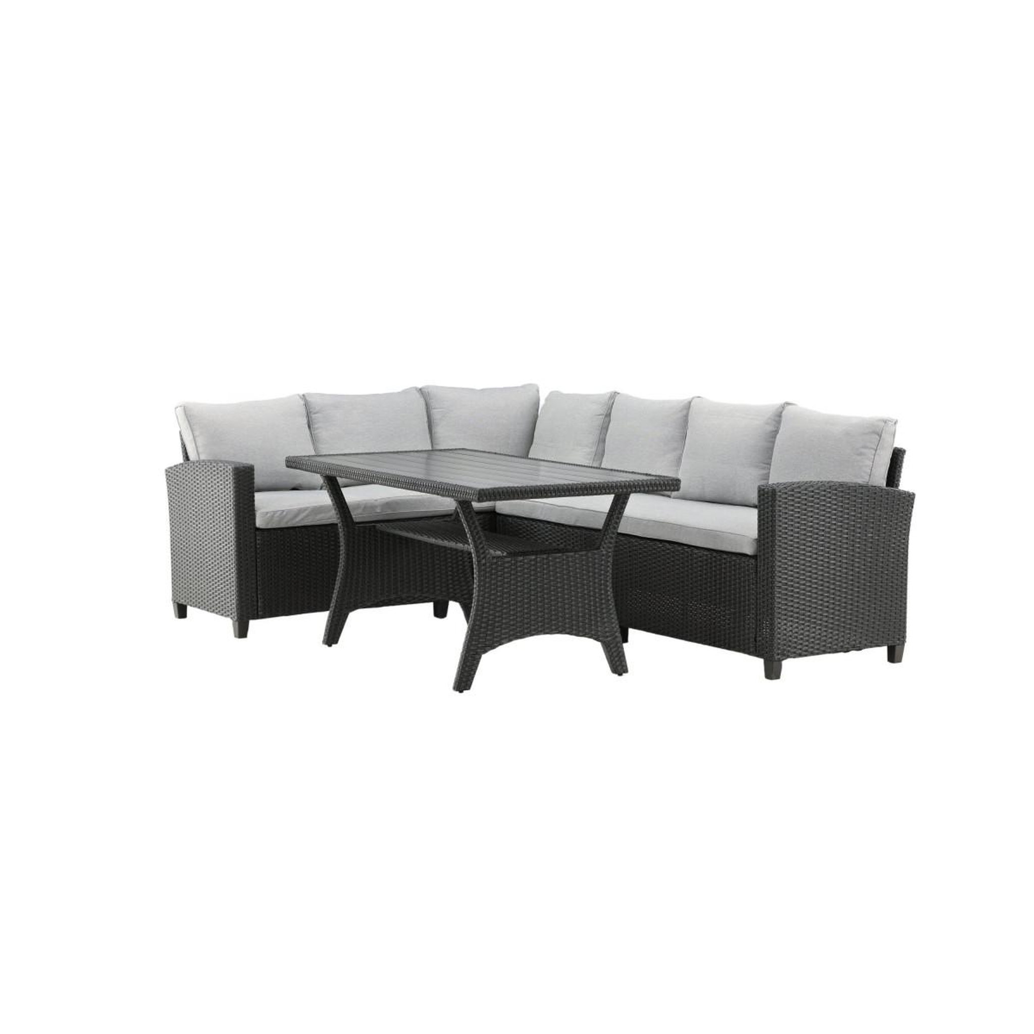 Voir la diapositive 2 : Paris Prix Salon repas d'angle de jardin 6 places  brentwood  230cm noir