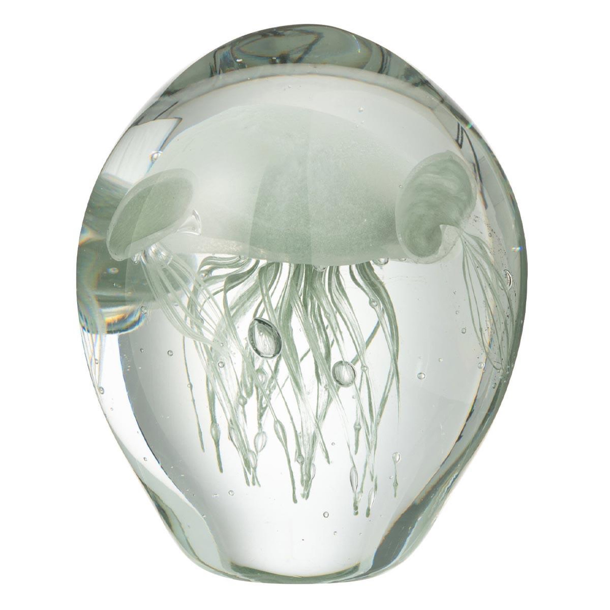 J-LINE Presse-papier en verre méduses  calypso  12cm vert