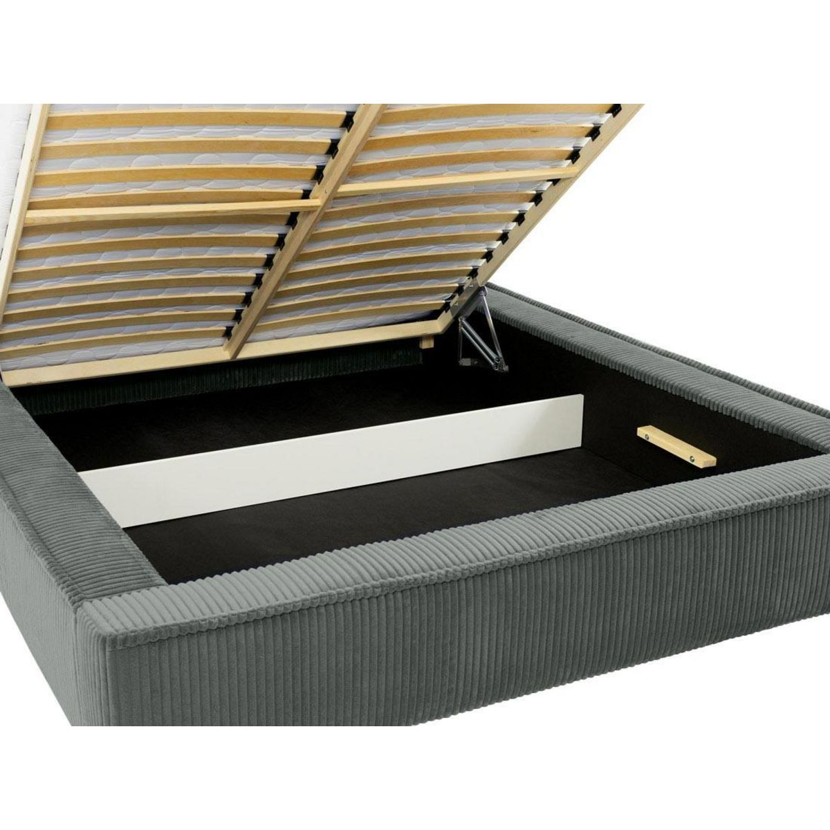 BEST MOBILIER Swan - lit coffre - 180x200 cm - sommier inclus - en velours côtelé grosses côtes